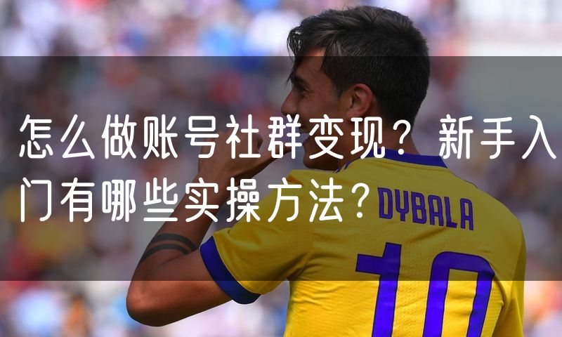 怎么做账号社群变现?新手入门有哪些实操方法?
