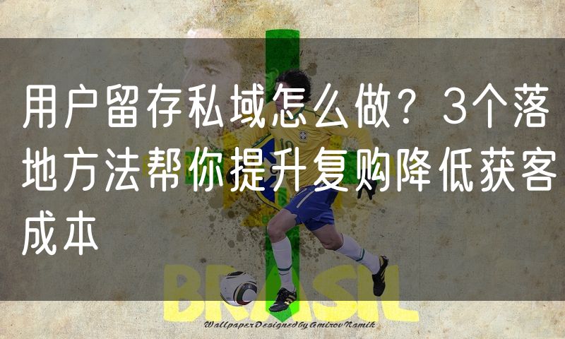 用户留存私域怎么做?3个落地方法帮你提升复购降低获客成本