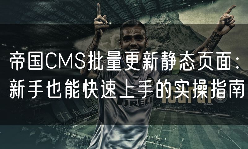 帝国CMS批量更新静态页面：新手也能快速上手的实操指南