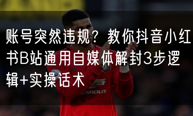 账号突然违规?教你抖音小红书B站通用自媒体解封3步逻辑+实操话术