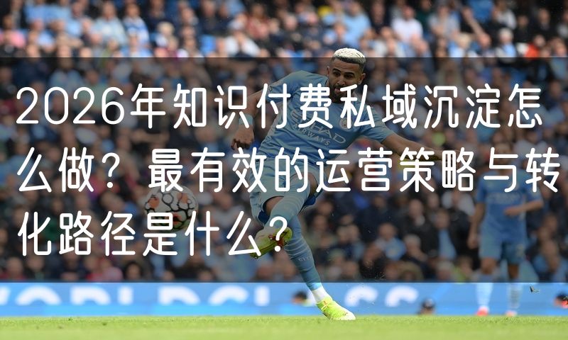 2026年知识付费私域沉淀怎么做?最有效的运营策略与转化路径是什么?
