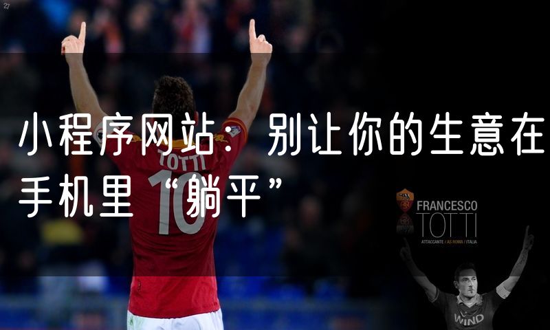 小程序网站:别让你的生意在手机里“躺平”