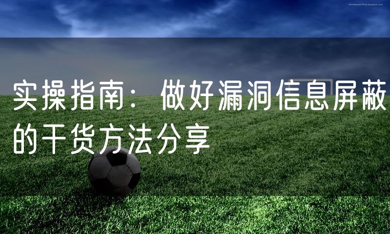 实操指南:做好漏洞信息屏蔽的干货方法分享
