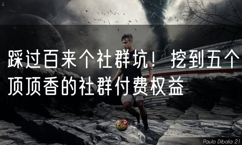 踩过百来个社群坑!挖到五个顶顶香的社群付费权益