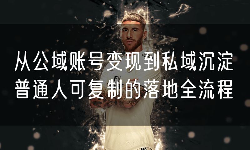 从公域账号变现到私域沉淀 普通人可复制的落地全流程