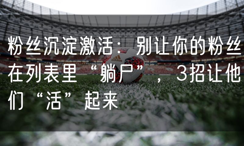 粉丝沉淀激活:别让你的粉丝在列表里“躺尸”,3招让他们“活”起来