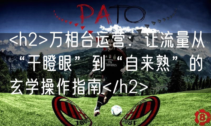 <h2>万相台运营：让流量从“干瞪眼”到“自来熟”的玄学操作指南</h2>