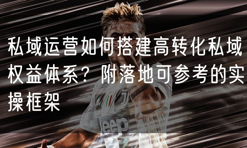 私域运营如何搭建高转化私域权益体系？附落地可参考的实操框架
