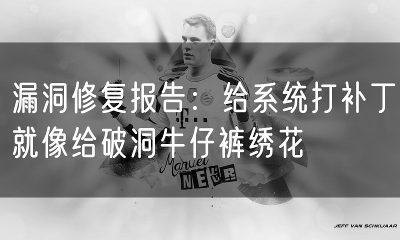 漏洞修复报告：给系统打补丁就像给破洞牛仔裤绣花