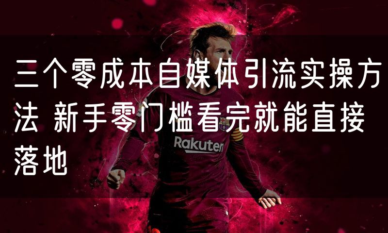 三个零成本自媒体引流实操方法 新手零门槛看完就能直接落地
