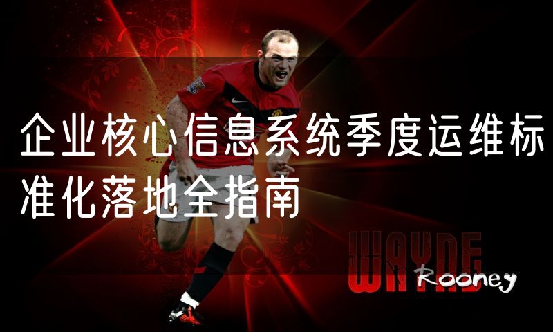 企业核心信息系统季度运维标准化落地全指南