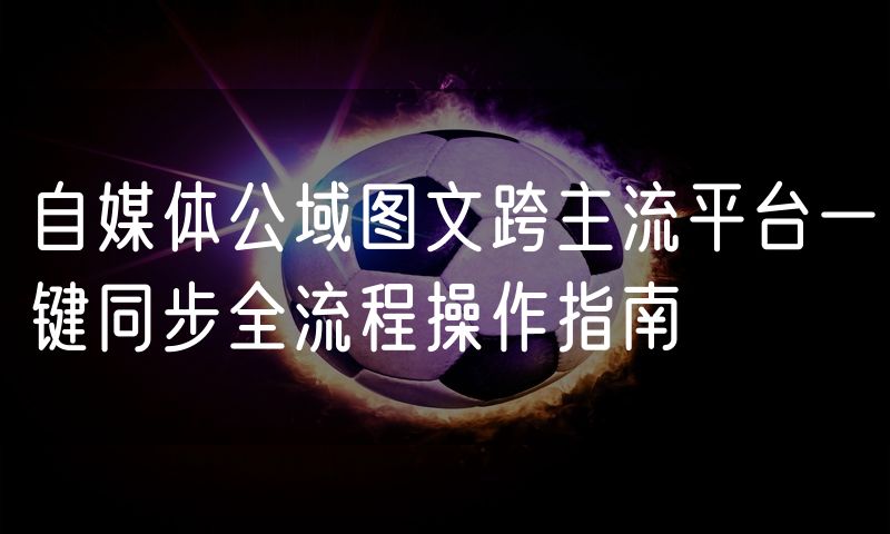 自媒体公域图文跨主流平台一键同步全流程操作指南