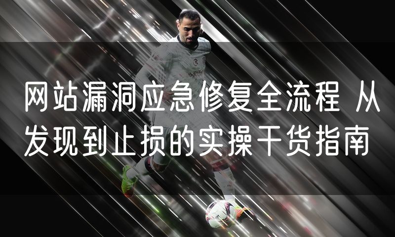 网站漏洞应急修复全流程 从发现到止损的实操干货指南